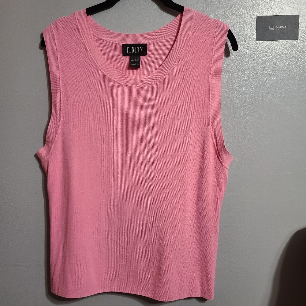 Finity Pink Halter/Tank Sleeveless Size L